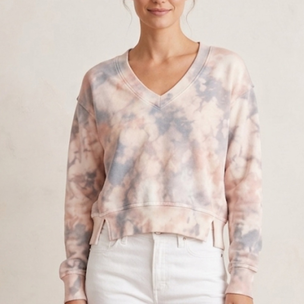 Michael Stars Sterling Combo Textured Pullover in Soft Pink.  NWT